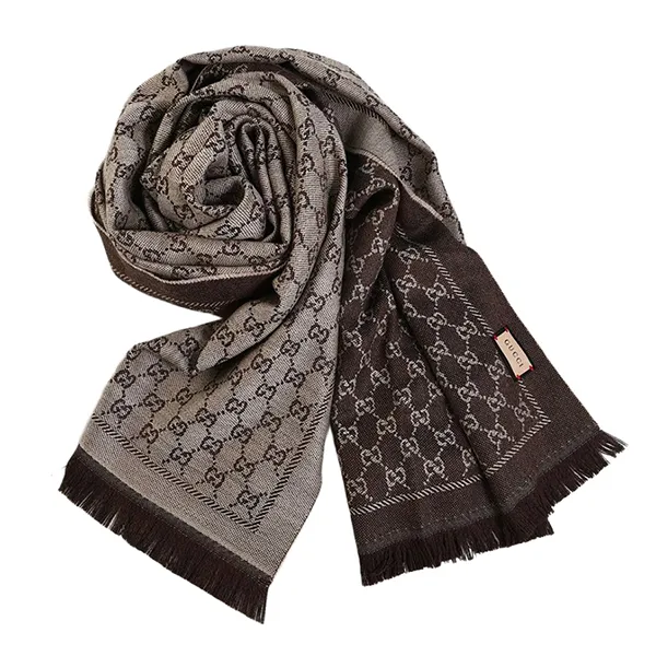 Khăn Quàng Cổ Gucci Wool Scarf 4111153G2009764 Màu Nâu