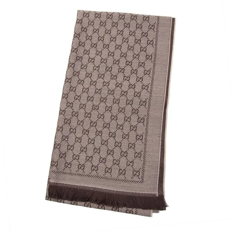 Khăn Quàng Cổ Gucci Wool Scarf 4111153G2009764 Màu Nâu