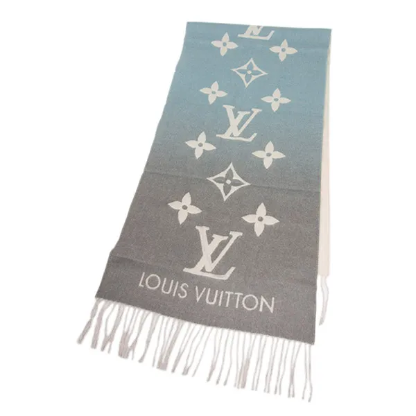 Khăn Quàng Cổ Louis Vuitton LV Scarf M70868 Wool Light Blue/Pink Màu Xanh Phối Hồng