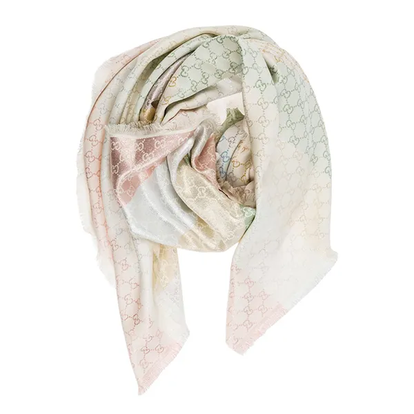 Khăn Quàng Cổ Nữ Gucci GG Jacquard Shawl 5582743GC46 130x130cm Phối Màu