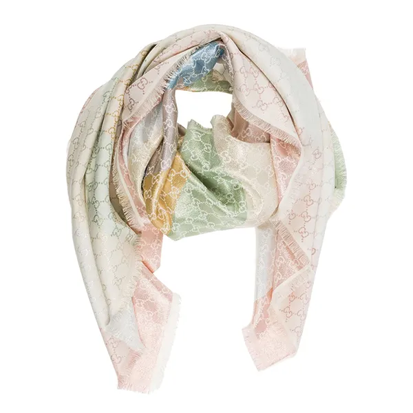 Khăn Quàng Cổ Nữ Gucci GG Jacquard Shawl 5582743GC46 130x130cm Phối Màu