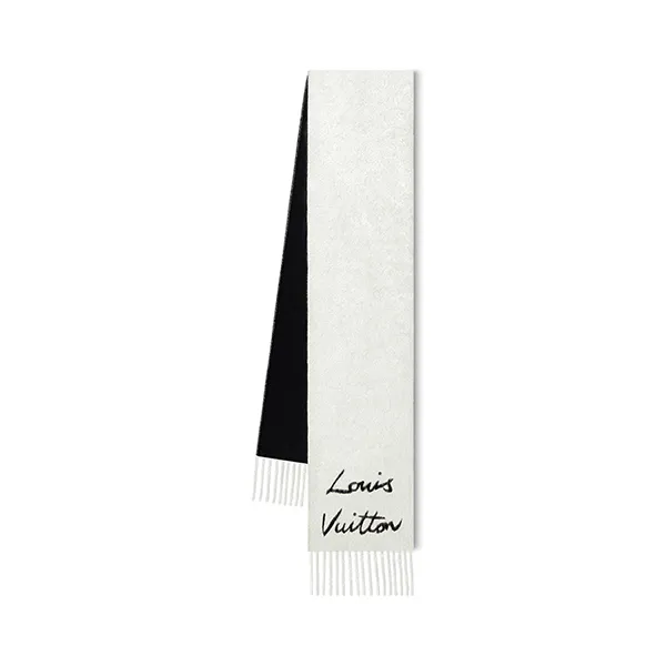 Khăn Quàng Cổ Unisex Louis Vuitton LV M92527 Fluffygram Scarf Màu Đen Trắng