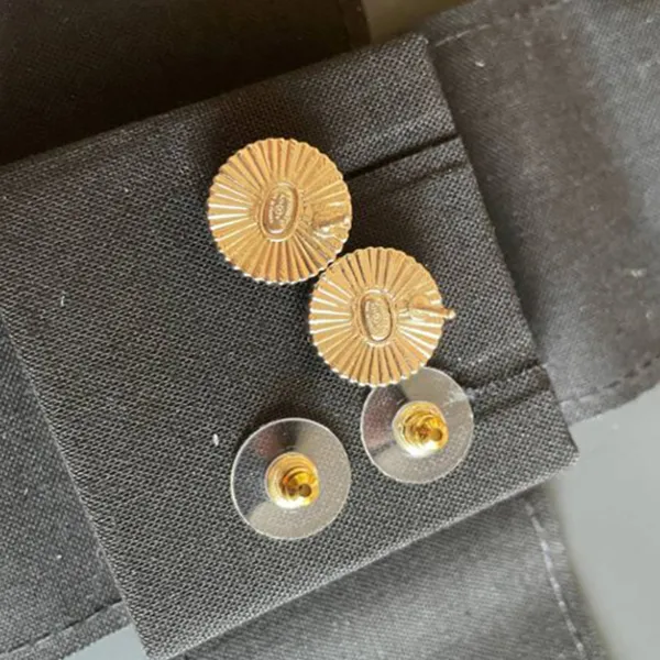 Khuyên Tai Nữ Chanel Coco Mark Earrings In Black And Gold Màu Đen Vàng