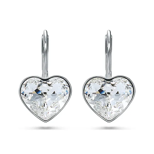 Khuyên Tai Nữ Swarovski Clear Crystal Heart Earrings 5687414 Màu Bạc Trắng