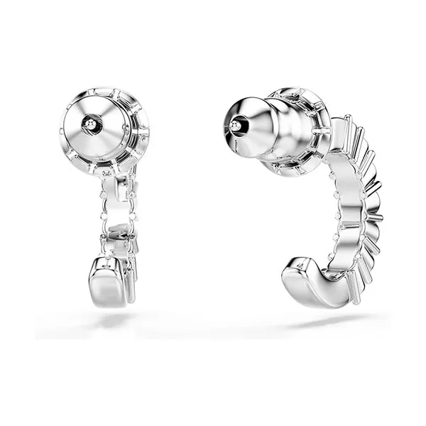 Khuyên Tai Nữ Swarovski Silver Tone Light Blue Pave Crystal Mini Women's Hoop Earrings 5073036 Màu Xanh Bạc
