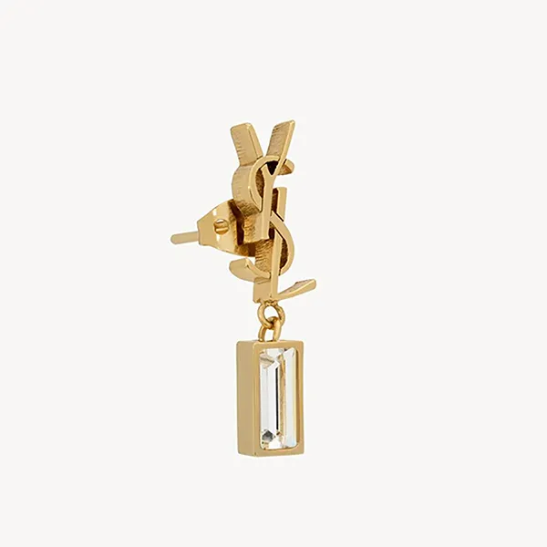 Khuyên Tai Nữ Yves Saint Laurent YSL Cassandre Single Earring In Metal And Rhinestones Màu Vàng