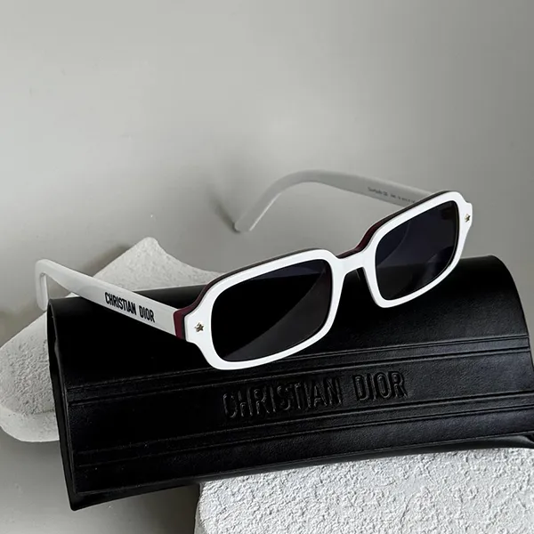 Kính Mát Nữ Dior Pacific S3I 50B0 Sunglasses Màu Trắng Xám