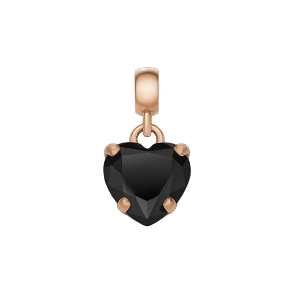 Mặt Dây Chuyền Daniel Wellington Charm Heart Black Crystal RG Màu Vàng Đen
