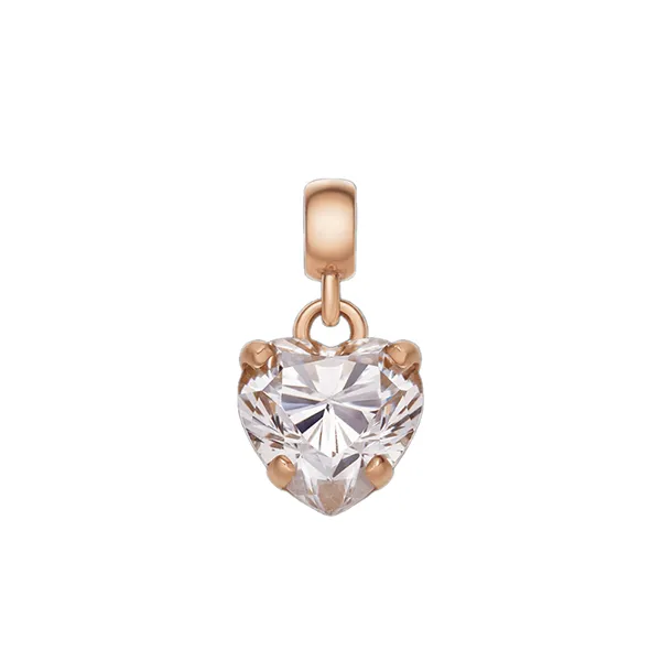 Mặt Dây Chuyền Daniel Wellington Heart White Crystal Charm RG Màu Vàng Hồng
