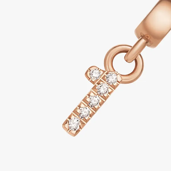 Mặt Dây Chuyền Daniel Wellington Zirconia - Crystal Number Charm Rose Gold Màu Vàng Hồng (Số 1)