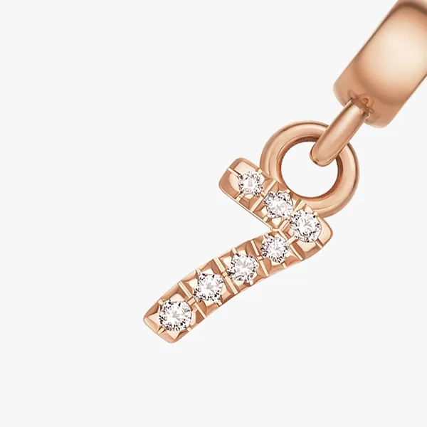 Mặt Dây Chuyền Daniel Wellington Zirconia - Crystal Number Charm Rose Gold Màu Vàng Hồng (Số 7)