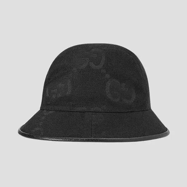 Mũ Nam Gucci Bucket Black With Monogram GG Logo Supreme 727563 4HAVS 1060 Màu Đen