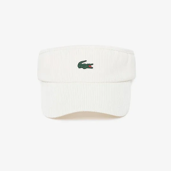 Mũ Lacoste Golf Corduroy Visor RK345E-54N 70V Màu Trắng