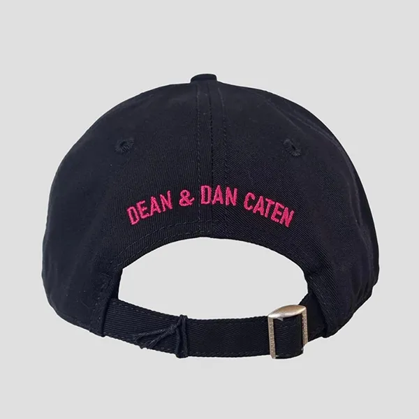 Mũ Nam Dsquared2 Black Logo-print In Pink Cotton Baseball Cap BCM0815 05C00001 M072 Màu Đen