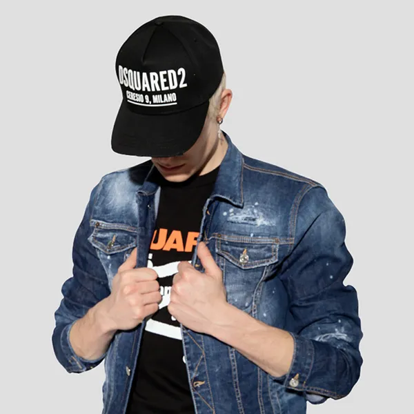 Mũ Nam Dsquared2 Ceresio 9 Milano Baseball Cap Black BCM0531 05C00001 M063 Màu Đen
