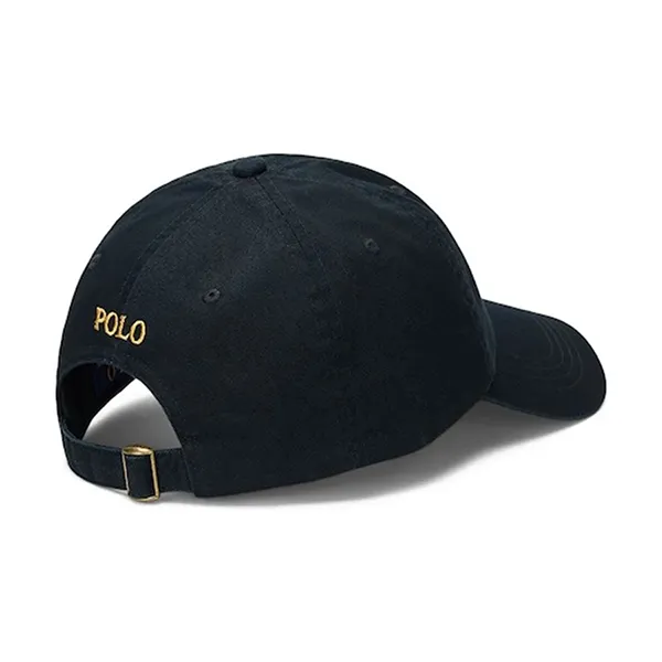 Mũ Nam Ralph Lauren Chino Ball Cap Black Gold Màu Đen