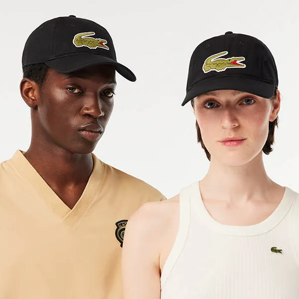 Mũ Unisex Lacoste Crocodile Cap RK9871 10 031 Màu Đen