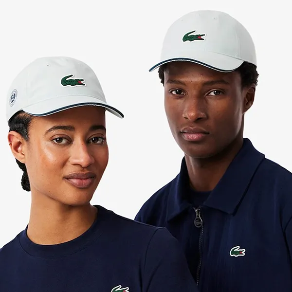 Mũ Unisex Lacoste Roland-Garros Edition Microfiber Cap RK6388 51 CJ7 Màu Trắng