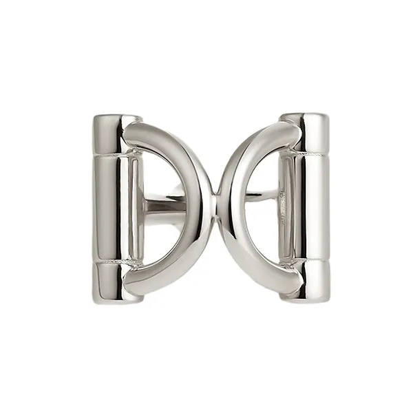 Nhẫn Cài Khăn Nữ Hermès Mini Double D Twilly Ring Màu Bạc