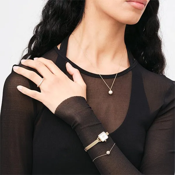 Nhẫn Nữ Daniel Wellington Cubic Zirconia Pavé Crystal Ring Gold Màu Vàng Gold Size 50