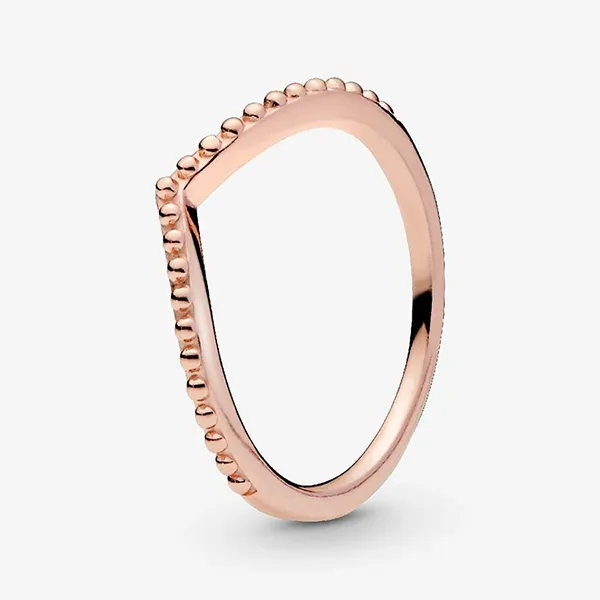 Nhẫn Nữ Pandora Beaded Wish Ring 186315 Màu Vàng Hồng Size 46