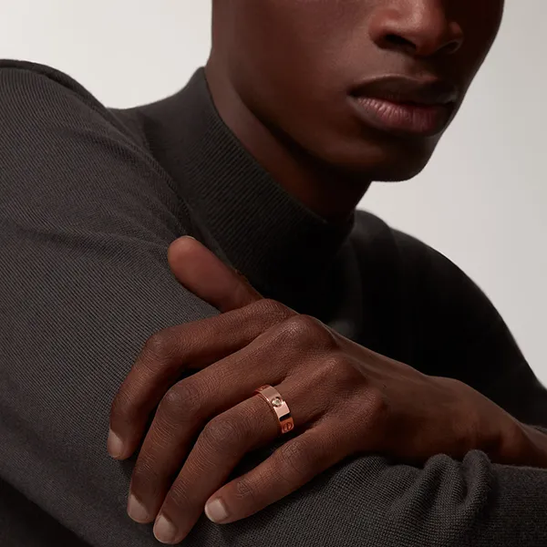 Nhẫn Unisex Cartier Love Ring Classic Model 3 Diamonds CRB4087500 Màu Vàng Hồng Size 52