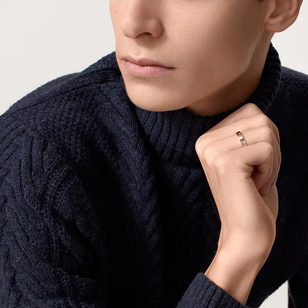 Nhẫn Unisex Cartier Love Ring Small Model CRB4085200 Màu Vàng Hồng Size 51