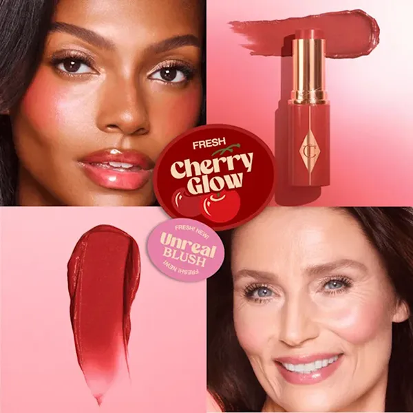 Phấn Má Hồng Charlotte Tilbury Unreal Blush Healthy Glow Stick Cherry Glow Màu Đỏ Cherry 10g