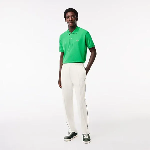 Quần Dài Nam Lacoste Interlock Pique Side Stripe Piping Track Pants XH1412 53N 70V Màu Trắng Size 4