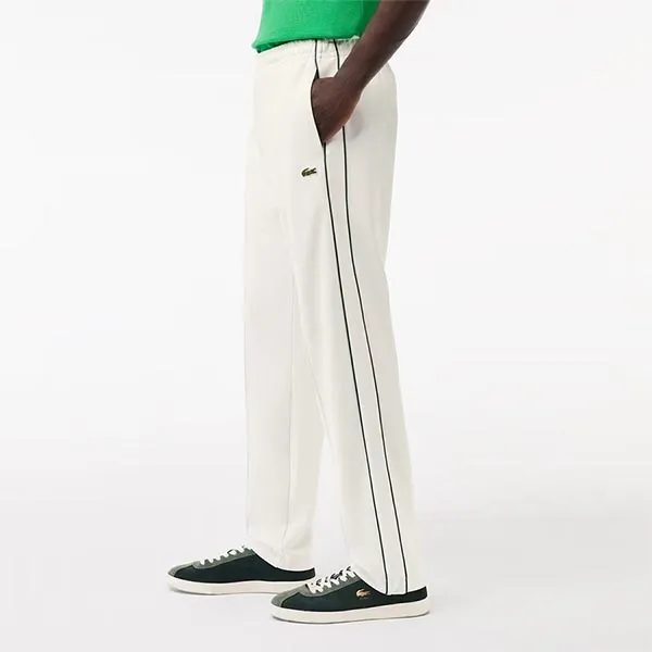 Quần Dài Nam Lacoste Interlock Pique Side Stripe Piping Track Pants XH1412 53N 70V Màu Trắng Size 4