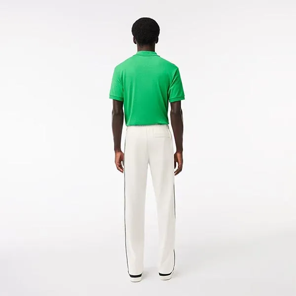 Quần Dài Nam Lacoste Interlock Pique Side Stripe Piping Track Pants XH1412 53N 70V Màu Trắng Size 4