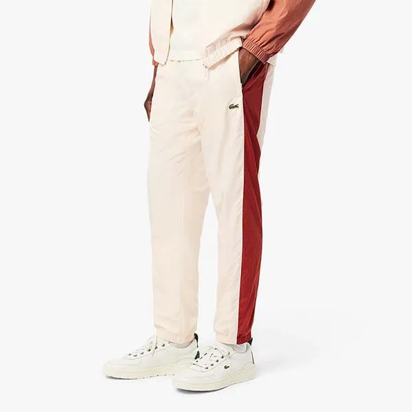 Quần Gió Nam Lacoste Lightweight Water Repellent Sweatpants XH8906 - HBI Màu Trắng Nâu Size 4
