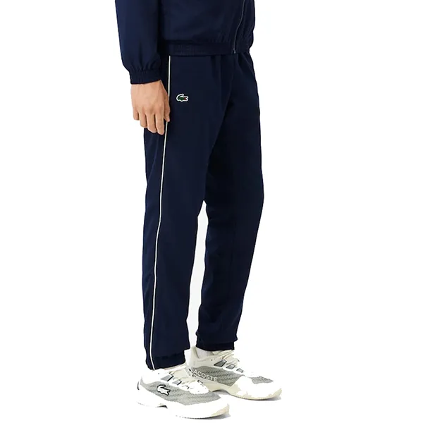 Quần Gió Nam Lacoste Logo Stripe Tennis Tracksuit Màu Xanh Navy Size 4