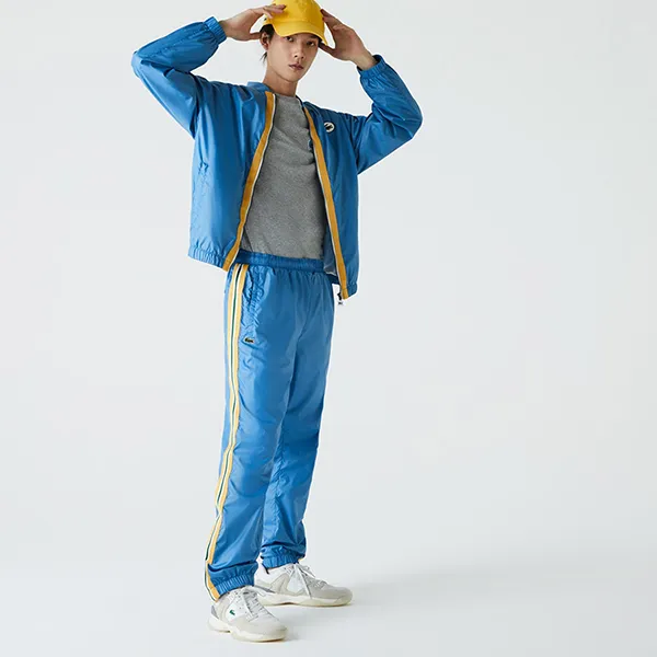 Quần Gió Nam Lacoste Men’s Heritage Regular Water Resistant Sweatpants XH9389 Màu Xanh Blue Size 2