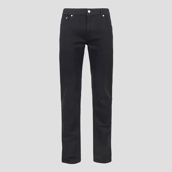 Quần Jean Nam Alexander McQueen Black With Graffiti Logo Embroidered Slim Fit 682084 QYAAH 1000 Màu Đen Size 44