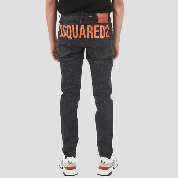 Quần Jean Nam Dsquared2 Blue With Logo Printed Cool Guy Fit S74LB0948 S30485 470 Màu Đen Size 44