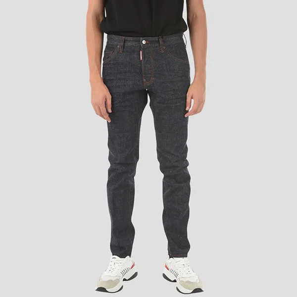 Quần Jean Nam Dsquared2 Blue With Logo Printed Cool Guy Fit S74LB0948 S30485 470 Màu Đen Size 44
