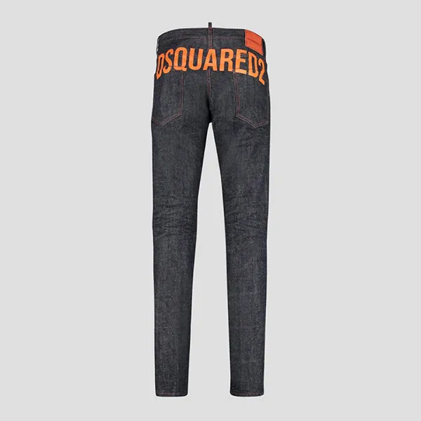 Quần Jean Nam Dsquared2 Blue With Logo Printed Cool Guy Fit S74LB0948 S30485 470 Màu Đen Size 44