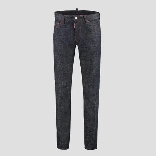 Quần Jean Nam Dsquared2 Blue With Logo Printed Cool Guy Fit S74LB0948 S30485 470 Màu Đen Size 44