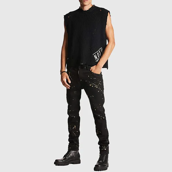 Quần Jean Nam Dsquared2 Icon Black Milky S79LA0071 S30564 900 Màu Đen Size 44