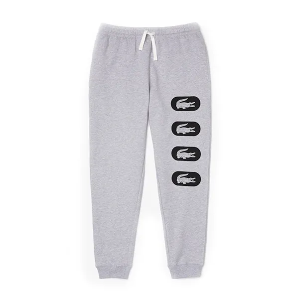 Quần Nỉ Nam Lacoste Crocodile Print Fleece Joggers XH7063-51 CCA Màu Ghi Xám Size 3