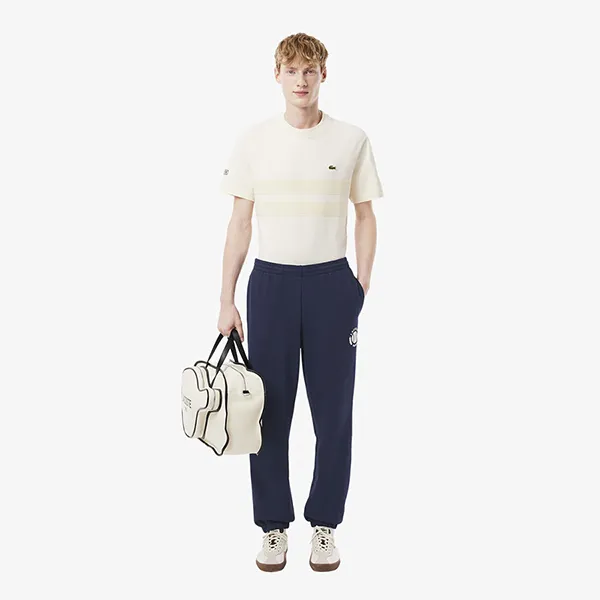 Quần Nỉ Nam Lacoste Tennis Print Sweatpants XH9777-00-166 Màu Xanh Navy Size 3