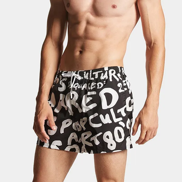 Quần Short Nam Dsquared2 1DSJE29B24001 Màu Đen Họa Tiết Size 50