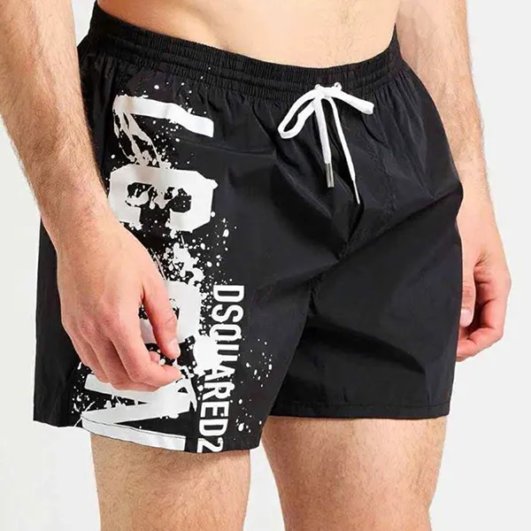 Quần Short Nam Dsquared2 Logo Printed Swim D7B645420ISA01 Màu Đen Size 46