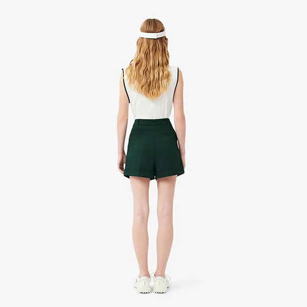 Quần Short Nữ Lacoste Ultra Dry Golf Stretch Bermuda FF8583 99 YZP Màu Xanh Đậm Size 36