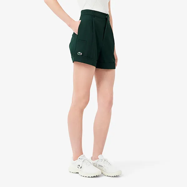 Quần Short Nữ Lacoste Ultra Dry Golf Stretch Bermuda FF8583 99 YZP Màu Xanh Đậm Size 36