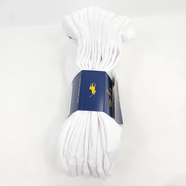 Set 3 Đôi Tất Cổ Ngắn Polo Ralph Lauren 6-Pairs White Quarter Crew Socks Classic Sport Men Thick Fabric Màu Trắng