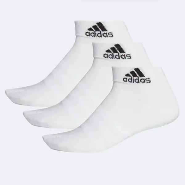Set 3 Đôi Tất Cổ Thấp Unisex Adidas Training Dz9435 Light Ank 3PP DZ9435 White Màu Trắng Size 22-24cm