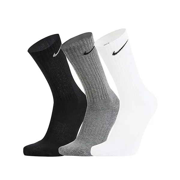 Set 3 Đôi Tất Cổ Trung Nike Everyday Cushioned Dri-Fit SX7664-964 Mix 3 Màu Size 21-23cm