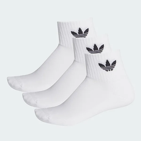 Set 3 Đôi Tất Cổ Trung Unisex Adidas Of 3 Pairs Of Mid-Calf Socks FT8529 Màu Trắng Size 25-27cm